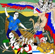 bird classical_art eastern_europe middle_east monster russia russo_ukrainian_war spear subvariant:hornyson sword ukraine variant:bernd variant:chudjak variant:cobson variant:feraljak // 1024x1021 // 1.6MB