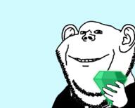 arm closed_mouth clothes ear gem hand holding_gem holding_object smile soyjak stubble suit tuxedo variant:impish_soyak_ears wine // 765x612 // 118.6KB