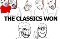 full_body glasses hand multiple_soyjaks soyjak stubble thumbs_up troll_face variant:a24_slowburn_soyjak variant:bernd variant:chudjak variant:cobson variant:feraljak variant:gapejak variant:soyak // 2365x1534 // 979.8KB