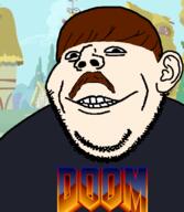 barneyfag brown_hair brown_mustache clothes drawn_background glasses hair lee_goldson my_little_pony open_mouth smile smirk stubble subvariant:gapealien variant:gapejak // 722x832 // 258.3KB