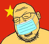 asian brown china country flag flag:china mask small_eyes soyjak variant:shotjak yellow_skin // 567x514 // 128.9KB