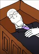closed_eyes closed_mouth clothes coffin dead glasses hand necktie soyjak stubble suit variant:markiplier_soyjak vladimir_lenin // 365x512 // 137.2KB