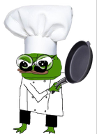 amphibian animal chef chef_hat closed_mouth clothes foot frog full_body glasses green_skin hand hat holding_object holding_pan lips mustache nas nas:pepe pan pepe pepe_the_frog subnas:apu transparent_background // 870x1200 // 423.9KB