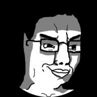 black_background five_nights_at_cobson's glasses ominous_shadow smile variant:chudjak white_skin // 512x512 // 22.8KB