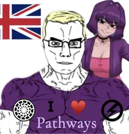 amelia blond blue_eyes clothes flag:united_kingdom glasses i_heart meta:not_oc pathways purple_hair sonnenrad subvariant:muscular_chud variant:chudjak white_background white_skin // 1290x1331 // 267.6KB