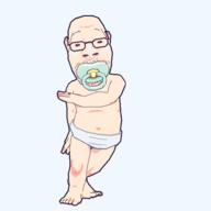 3d 3d_model animated artist:Gemmy_Nutz baby babyjak binky caca dance diaper glasses stubble variant:gapejak // 540x540 // 1.2MB