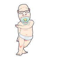 3d 3d_model animated artist:gemmy_nutz baby babyjak binky caca dance diaper glasses stubble variant:gapejak // 540x540 // 1.2MB