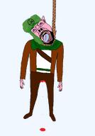 animal arab arabic_text beard big_nose big_nostrils clothes ear full_body glasses hanging hat islam large_nose maphammad maphammad_(police_be_upon_him) muhammad mustache noose nostril nostrils open_mouth pig pink_skin rope soyjak stubble suicide text tongue tongue_out transparent_background turban variant:bernd yellow_teeth // 2012x2883 // 278.2KB