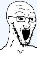 glasses open_mouth soyjak stretched_chin stretched_mouth stubble subvariant:long_soyak template variant:soyak white_skin // 970x1511 // 34.1KB