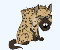 angry animal ear full_body fur glasses hyena open_mouth series:animaljaks sitting soyjak stubble tail variant:feraljak // 1200x1000 // 98.9KB