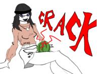 clothes eyebags food fruit full_body glasses hair hat necklace open_mouth skirt smile text variant:soytan watermelon white_background white_skin // 769x587 // 58.9KB