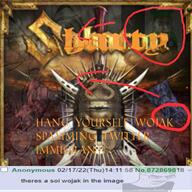 4chan album_cover anime closed_mouth ear glasses green_hair hair multiple_soyjaks music mustache open_mouth qa_(4chan) sabaton screenshot smile soyjak soyjak_party stubble subvariant:chudjak_seething text tranny variant:bernd variant:chudjak variant:feraljak variant:impish_soyak_ears yotsoyba // 1519x1519 // 3.9MB