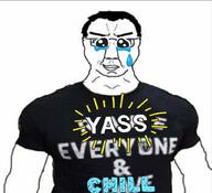 buff closed_mouth clothes crying emoticon rape rape_everyone_and_leave smile soyjak stan subvariant:chudjak_front variant:chudjak // 1024x933 // 88.9KB