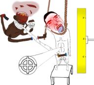 2soyjaks angry arm black_skin blood bloodshot_eyes blush buff bwc celtic_cross chud clenched_teeth crying deformed distorted ear egg glasses hand mirror open_mouth pointing poop portal rope soyjak stubble tongue variant:chudjak variant:soyak white_skin // 1993x1796 // 857.4KB