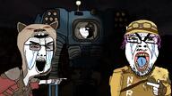 angry animal armor bad_breath beard biting_lip bloodshot_eyes california coyote crying fallout fallout_new_vegas fangs fnv glasses glove goggles helmet infant infantry leather legion legionary low_quality ncr new_california_republic ominous paint pointing rape red_shirt robot rotten_teeth scary securitron seething shadow skinned_face soldier steel straps subvariant:hornyson subvariant:seethejak tranny trooper variant:bernd variant:chudjak variant:cobson variant:feraljak video_game wiskers wrap // 1920x1080 // 1.2MB