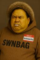 angry antiswarthy_(namefag) asian buck_teeth chinksectoid closed_mouth eskimo gook hair hello_my_name_is_(sticker) hood meta:namefags mutt squinting subvariant:chinkmutt swnbag variant:meximutt yellow_skin // 1024x1536 // 2.9MB
