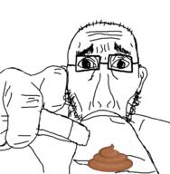 drinking glasses holding_object poop soyjak stubble variant:smokjak weed // 715x730 // 144.9KB