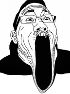 beard excited glasses hair hoodie meta:not_oc open_mouth remake variant:markiplier_soyjak2 white_background // 768x1024 // 78.4KB