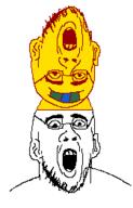 2soyjaks clothes ear hat nicolas_cage open_mouth soyjak stubble variant:unknown yellow_skin // 168x262 // 4.6KB