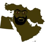 angry arab bahrain beard big_nose brown_eyes brown_skin continent cyprus egypt glasses happy_merchant iran iraq islam israel jordan kuwait lebanon map middle_east mustache oman open_mouth pantone_448_c qatar saudi_arabia smile soyjak subvariant:tetojak syria template turkiye united_arab_emirates variant:feraljak yellow_teeth yemen // 1402x1308 // 125.6KB