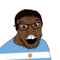 argentina brown_skin clothes country flag flag:argentina glasses hair open_mouth soyjak stubble variant:feraljak // 1500x1500 // 64.2KB