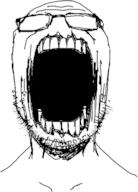 glasses no_eyes open_mouth soyjak stubble variant:unknown // 401x558 // 32.6KB