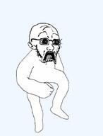 dance glasses open_mouth selfish_little_fuck shocked soyjak stubble subvariant:doctos teeth variant:soyak // 500x659 // 694.3KB