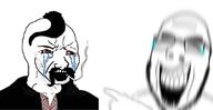 blur closed_eyes clothes crying ear glasses hand hohol laughing oink open_mouth pigger pointing reaction soyjak stepan_bandera stubble teeth text ukraine variant:cobson variant:wojak zionism // 1080x558 // 226.7KB