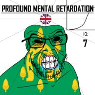 angry bald bell_curve black_eyes black_hole black_sclera british clenched_teeth closed_mouth country cracked_teeth drool ear england flag flag:rutland flag:united_kingdom glasses hair horseshoe iq iq_bell_curve mustache nightmare_fuel no_pupils profound_mental_retardation retard rutland soyjak stubble text united_kingdom variant:feraljak wrinkles // 1024x1024 // 162.6KB