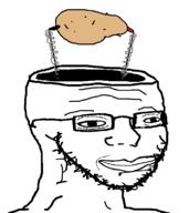 artist:doedoedoe brainlet downs_syndrome dumb electricity glasses idiot potato retard retarded smile stubble stupid subvariant:spedjak variant:soyak wires // 690x776 // 44.7KB