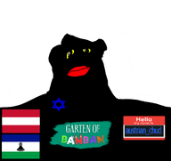 austrian_chud_(user) flag flag:austria flag:lesotho garten_of_banban meta:namefags name_tag red_lips speech_bubble star_of_david subvariant:branigger text vantablack_skin variant:brandon yellow_sclera // 1674x1582 // 266.1KB