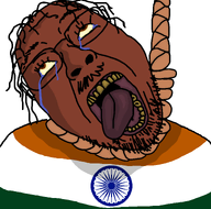 aliased brown_eyes brown_skin crying dravidian flag:india glasses hair hanged hanging hindu indian pajeet rope rotten_teeth shitskin stubble tongue variant:bernd yellow_teeth // 768x760 // 43.8KB