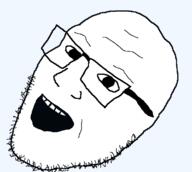 glasses open_mouth soyjak stubble variant:msgjak // 1181x1061 // 58.6KB
