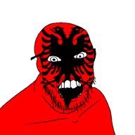 albania angry country flag flag:albania glasses jacksepticeye looking_at_you mustache open_mouth soyjak stubble teeth variant:feraljak youtube // 1500x1500 // 44.7KB