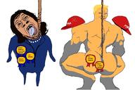 2024_presidential_election award baseball_cap blond blue_eyes broly_culo clothes dead donald_trump female glasses hair hanging hat indian kamala_harris maga make_america_great_again murder naked necklace open_mouth pearl_necklace president smirk smug squatting stubble suit swastika teeth tongue trend:aryan united_states variant:bernd variant:chudjak vice_president yellow_teeth // 1200x802 // 206.5KB