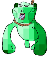 ack ack! arm bald bloodshot_eyes ear emerald emerald_(namefag) emerald_skin eyebrows full_body garten_of_banban green_skin gums hand meta:namefags nose open_mouth rope suicide teeth tongue transparent transparent_background variant:bernd variant:impish_soyak_ears variant:unknown // 1000x1118 // 49.2KB