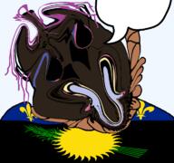 bloodshot_eyes brown_troonjak crying flag flag:guadeloupe open_mouth rope series:coonfags soyjak speech_bubble speech_bubble_empty suicide tongue trend:slopjak variant:bernd // 768x719 // 223.8KB