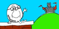 castle closed_mouth drawn_background full_body glasses hand_up humpty_dumpty nazi_salute oekaki smile soyjak stubble variant:gapejak wall wholesome // 500x250 // 19.4KB