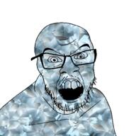 angry gem glasses mustache open_mouth soyjak stubble variant:feraljak // 1000x1000 // 592.8KB