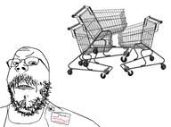 2soyjaks angry closed_mouth clothes glasses name_tag shopping_cart soyjak stubble variant:gapejak variant:unknown // 1831x1350 // 904.2KB