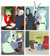 4chan anger_mark angry bird blue_skin classical_art_parody coal crystal_cafe eyebrows full_body glasses greentext holding_coal moot nate open_mouth pointing qa_(4chan) sad scared stretched_mouth stubble subvariant:female_cobson subvariant:gapejak_female subvariant:shoyta subvariant:soyak_(concerned) text twitter variant:chudjak variant:feraljak variant:gapejak variant:soyak white_skin // 1663x1861 // 2.7MB