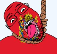 ack animal bird christianity crescent cross crown dead eagle flag flag:orenburg_oblast glasses hair hanging open_mouth orenburg_oblast rope russia skin soyjak stubble suicide teeth tongue transparent transparent_background variant:bernd weasel white yellow_teeth // 768x719 // 129.8KB