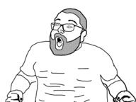 beard clothes full_beard glasses hair meta:tagme mouth_open upper_body upper_torso variant:vaushjak vaush zoophile // 1200x900 // 131.7KB