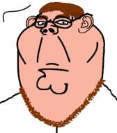 a10_eyes ameriaryan brown_hair family_guy glasses hair looking_at_you peter_griffin soyjak stubble subvariant:impish_ameriaryan variant:impish_soyak_ears // 596x682 // 24.9KB
