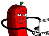 arm computer concerned food glasses gritting_teeth hand pepper red screen soyjak stubble variant:soyak vegetable // 400x300 // 13.0KB
