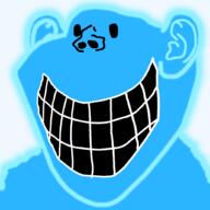 artist:ilovy blue_skin bluudude_(forsaken) ear forsaken glowing roblox smile teeth variant:impish_soyak_ears // 1025x1025 // 242.2KB