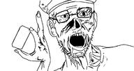 clothes ear glasses hand hat holding_object open_mouth soyjak stubble variant:unknown // 1351x720 // 54.0KB
