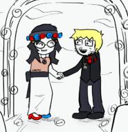 2soyjaks beanie blue_eyes clothes female full_body holding_object long_hair nate open_mouth soy soylent soylent_(cacao) variant:soyak variant:soytan wedding // 712x739 // 162.6KB