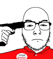angry employee frown glasses gun hand imminent_suicide slave stubble suicide target transparent_background variant:uncjak wagie zogbot // 900x1000 // 99.6KB
