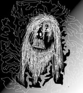 beard distorted frown glasses hai hairy inverted long_hair mustache soyjak variant:gapejak // 539x605 // 1.3MB